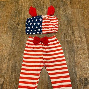 4th Of July 2 pc Outfit Girls 3-4T NWT